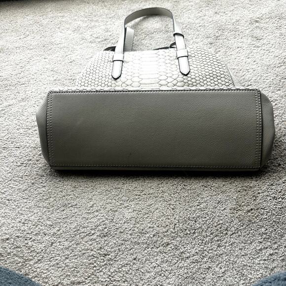 Botkier Ivory Chevron Calf-Hair Tote Bag Quiet Luxury Textured Leather Work NWOT - Picture 6 of 14